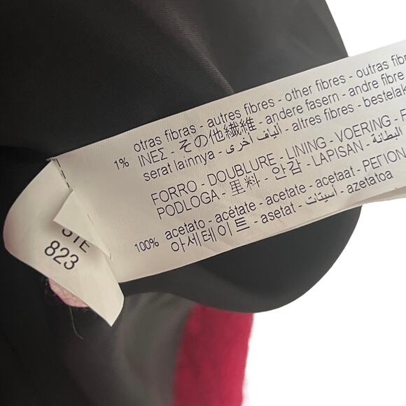 NEW Zara Fuschia Pink Double Breasted Textured Tweed Blazer Jacket M - Picture 6 of 8